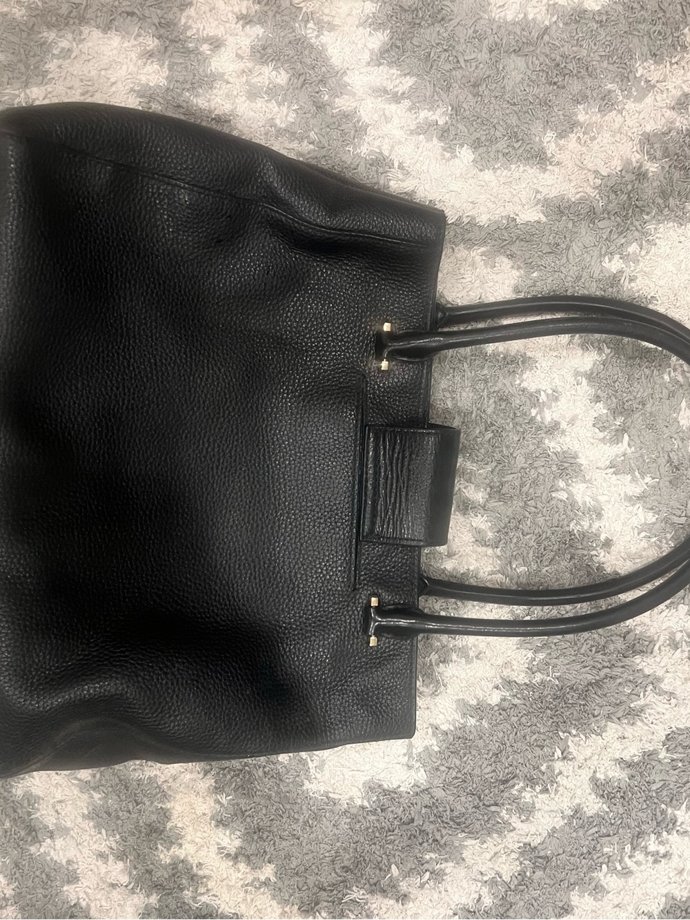 Michael Kors Black Leather Shoulder Tote with Gold Hardware - Picture 2 of 5